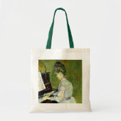 Marguerite Gachet in Piano door Vincent van Gogh Tote Bag (Voorkant)