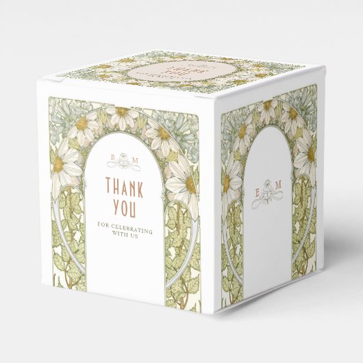 Marguerite Madelief Delicate Art Nouveau Mucha Bedankdoosjes (Voorkant Zijde)