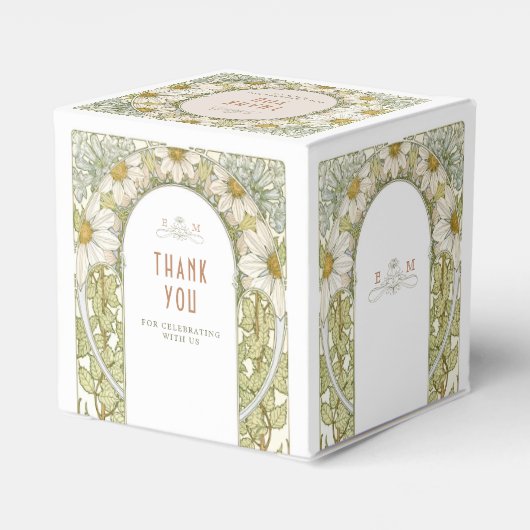 Marguerite Madelief Delicate Art Nouveau Mucha Bedankdoosjes (Achterkant)