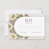 Marguerite Madelief Lavendel Trouw RSVP Art Nouvea Kaart (Voorkant)