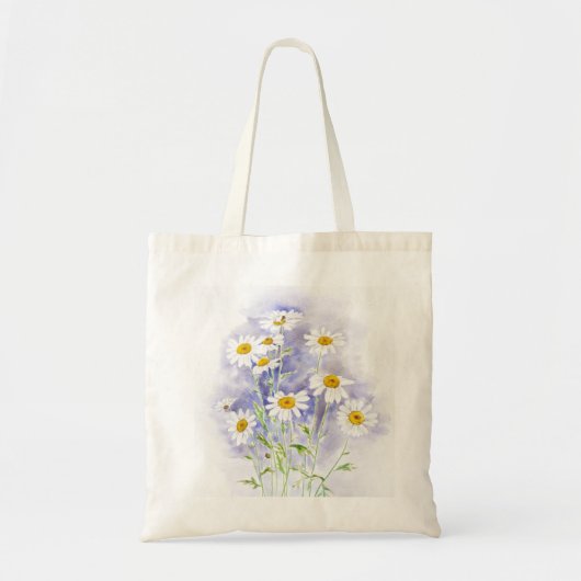 Marguerite madeliefje handgeschilderde waterverf M Tote Bag (Voorkant)