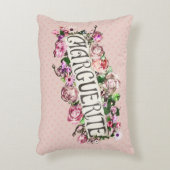 Marguerite Name  Floral Banner Cute & Girly Accent Kussen (Voorkant(Verticaal))