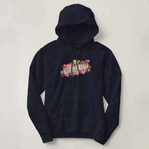 Marguerite Name Floral Banner Cute & Girly Hoodie