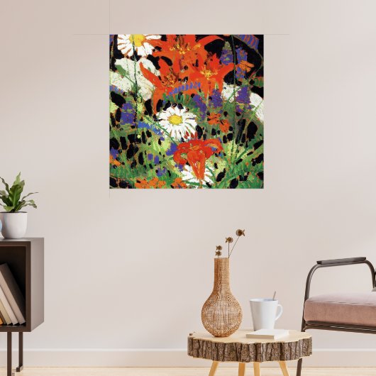 Marguerites, Wood Lilies en Vetch Poster (Woonkamer 3)