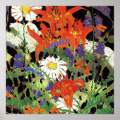 Marguerites, Wood Lilies en Vetch Poster (Voorkant)