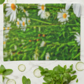 margueriteveld in het voorjaar theedoek (Gevouwen)