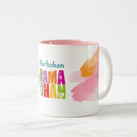 Marhaban ya Ramadhan Two-Tone Coffee Mok (Voorkant rechts)