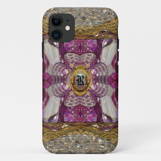 Marhausse Plash Elegant Monogram Case-Mate iPhone Case (Achterkant)