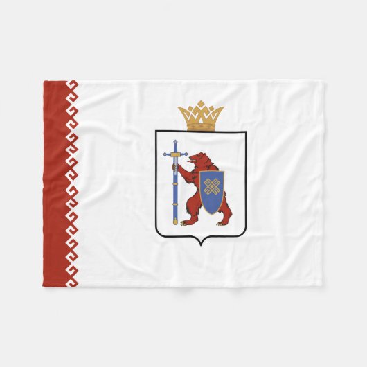 Mari El Flag Fleece Deken (Voorkant (Horizontaal))