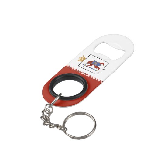 Mari El Flag Mini Flessenopener (Achterkant Gekanteld)