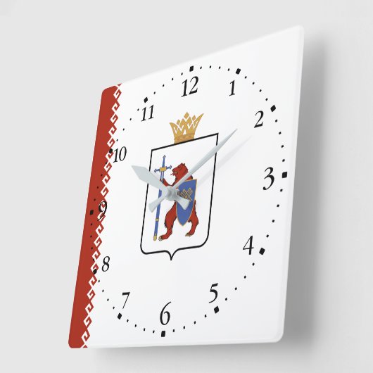 Mari El Flag Vierkante Klok (Hoek)