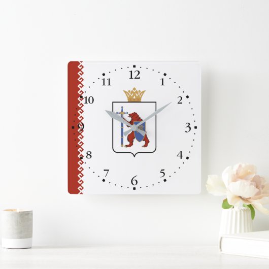 Mari El Flag Vierkante Klok (Huis)