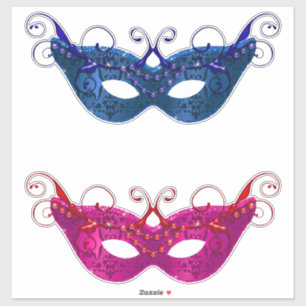 Mari Gras Beaded maskers Sticker