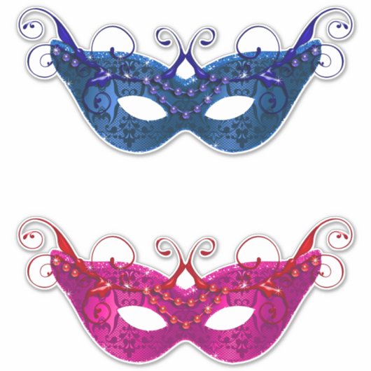 Mari Gras Beaded maskers Sticker (Voorkant)