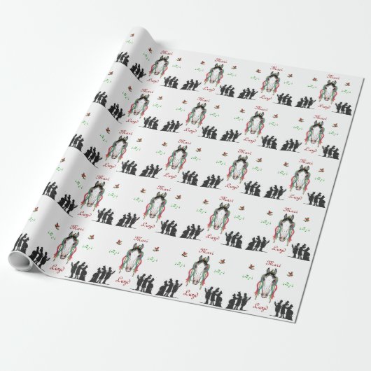 Mari Lwyd Gift Wrap Cadeaupapier (Uitgerold)