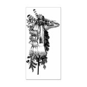 Mari Lwyd Paard Schedel Rubber en Hout Art Stamp Rubberstempel (Afrduk)