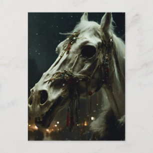 Mari Lwyd Paard Skelet Kerstmis Briefkaart