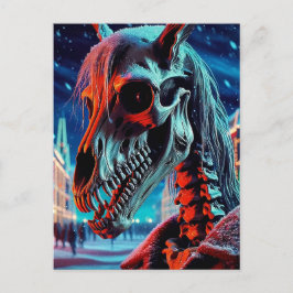 Mari Lwyd Skeleton Kerstmis Briefkaart