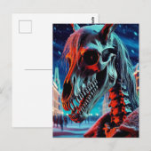 Mari Lwyd Skeleton Kerstmis Briefkaart (Voorkant / Achterkant)