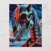 Mari Lwyd Skeleton Kerstmis Briefkaart (Voorkant)