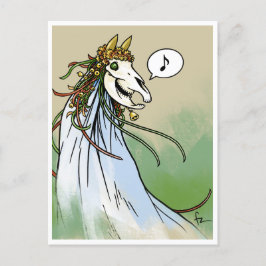 Mari Lwyd - Spooky Yule Critter Briefkaart