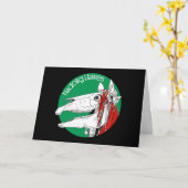 Mari Lwyd Welsh Christmas Kaart (Gele Bloem)