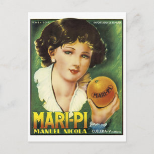 MARI-PE VALENCIA ORANJE  ART LABEL LG BRIEFKAART