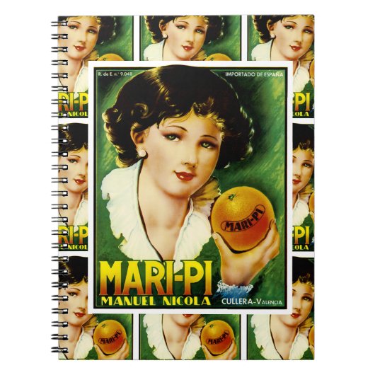 Mari Pi Oranje Label multiprint Notitieboek (Voorkant)