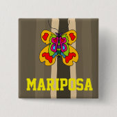 mari[posa cartoon knop vierkante button 5,1 cm (Voorkant)