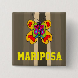 mari[posa cartoon knop vierkante button 5,1 cm