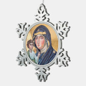 Maria Advocata Nostra Tin Sneeuwvlok Ornament (Rechts)