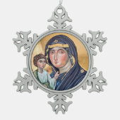 Maria Advocata Nostra Tin Sneeuwvlok Ornament (Voorkant)