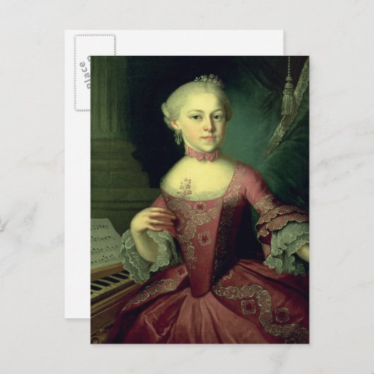Maria-Anna Mozart, genaamd "Nannerl" Briefkaart (Voorkant / Achterkant)