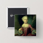 Maria-Anna Mozart, genaamd "Nannerl" Vierkante Button 5,1 Cm (Voorkant /achterkant)