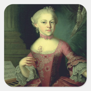 Maria-Anna Mozart, genaamd "Nannerl" Vierkante Sticker