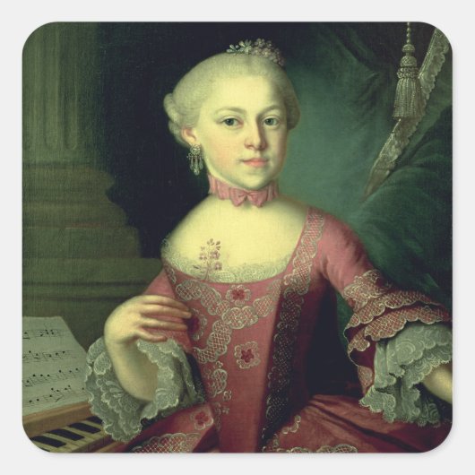 Maria-Anna Mozart, genaamd "Nannerl" Vierkante Sticker (Voorkant)