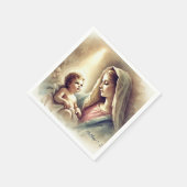  Maria & Baby Jesus Geboorteplaats Decoupage Servet (Hoek)