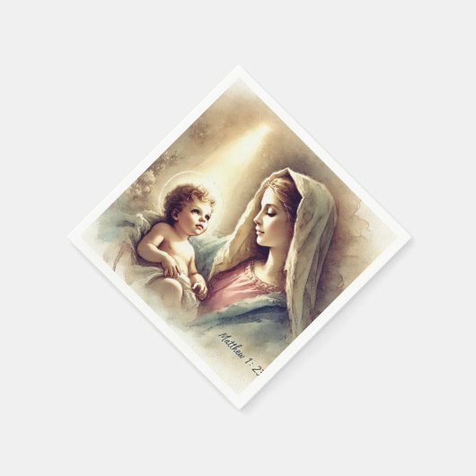  Maria & Baby Jesus Geboorteplaats Decoupage Servet (Hoek)