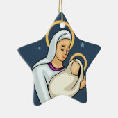 Maria & Baby Jesus Kerstversiering Keramisch Ornament (Rechts)