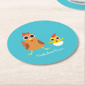 Maria & Bandit the Chickens Ronde Kartonnen Onderzetter (Gebogen)