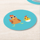 Maria & Bandit the Chickens Ronde Kartonnen Onderzetter (Gebogen)