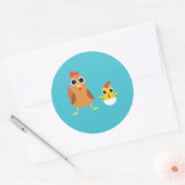 Maria & Bandit the Chickens Ronde Sticker (Envelop)