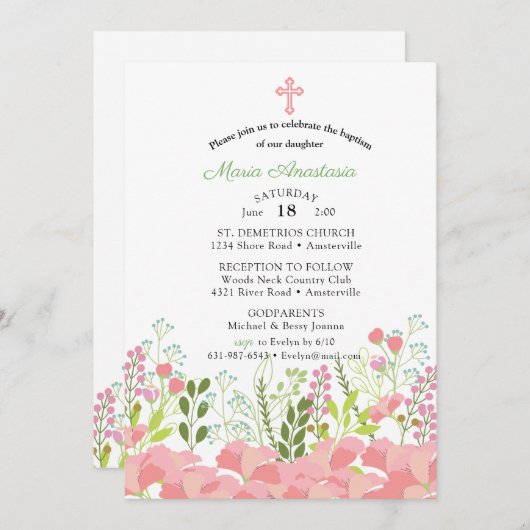 Maria Baptism Uitnodiging (Voorkant / Achterkant)