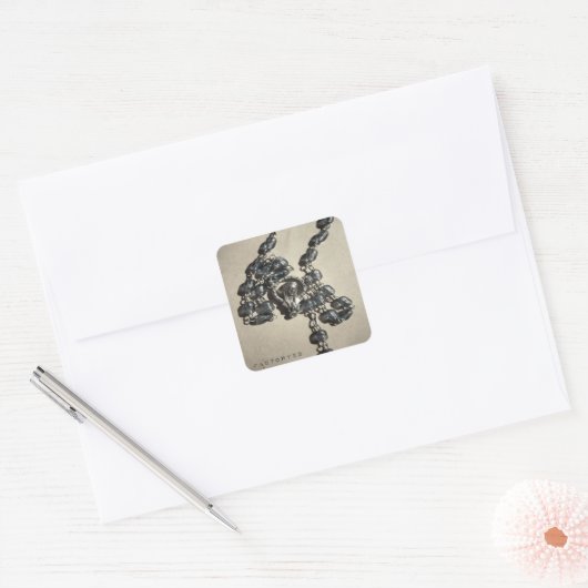 Maria beads vierkante sticker (Envelop)
