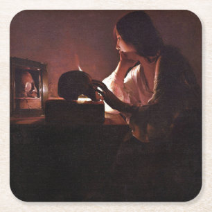 Maria betreurt La Tour Kartonnen Onderzetters