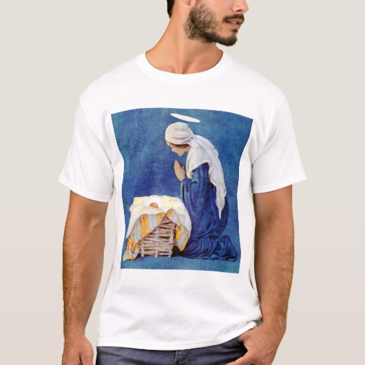 Maria bidt en Baby Jesus T-shirt (Voorkant)