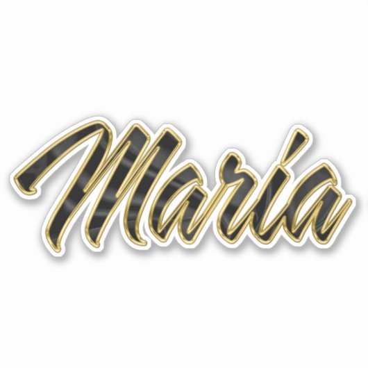 Maria black gold Lettering Aufkleber Sticker (Voorkant)