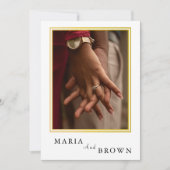 "Maria & Brown" Modern Minimalist Wedding |Elegant Kaart (Voorkant)