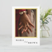 "Maria & Brown" Modern Minimalist Wedding |Elegant Kaart (Staand voorkant)