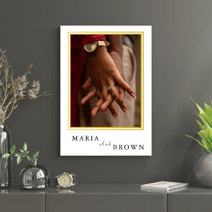 "Maria & Brown" Moderne Minimalistische Trouwdag   Kaart